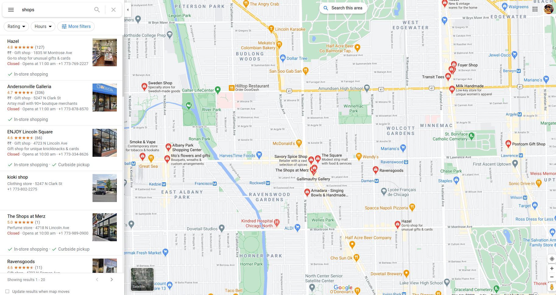 Screenshot of Google Maps